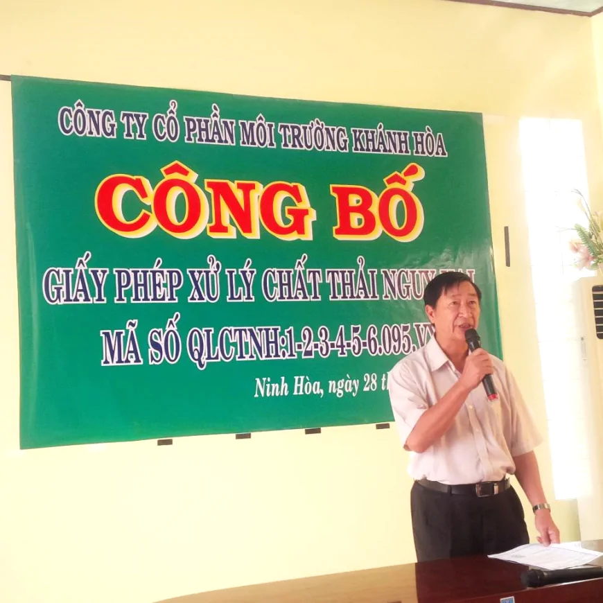 Công ty cổ phần môi trường Khánh Hoà công bố Giấy phép xử lý chất thải nguy hại