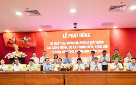 Lễ phát động đợt cao điểm 90 ngày giải phóng mặt bằng các dự án trọng điểm của UBND tỉnh Khánh Hòa